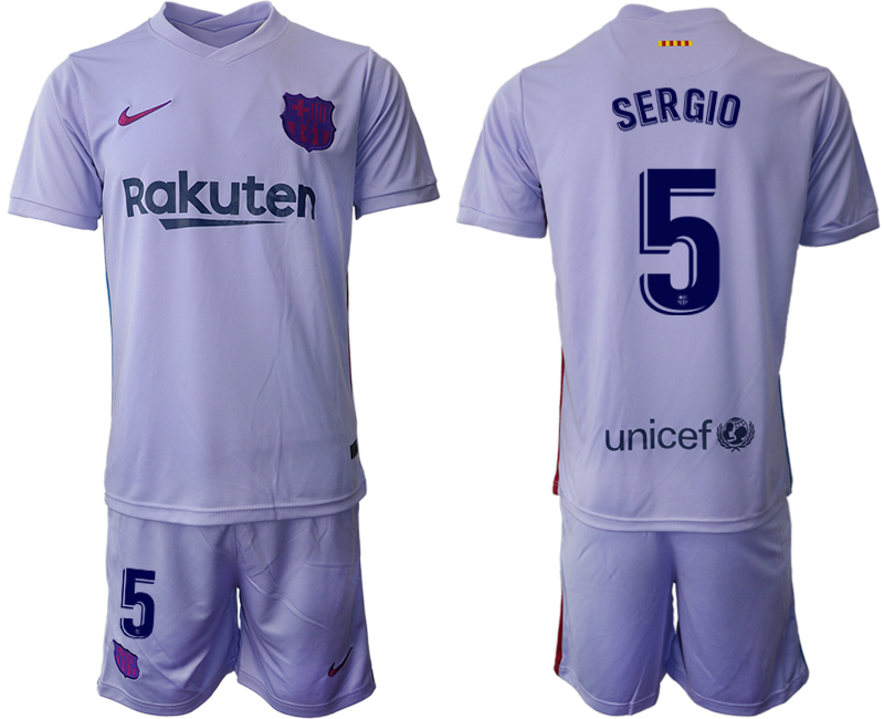 Men 2021-2022 Club Barcelona away purple #5 Soccer Jersey